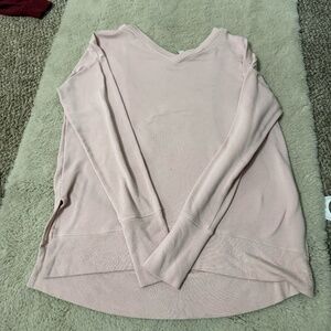 Light Pink Oversized V Neck Medium Athleta Sweater